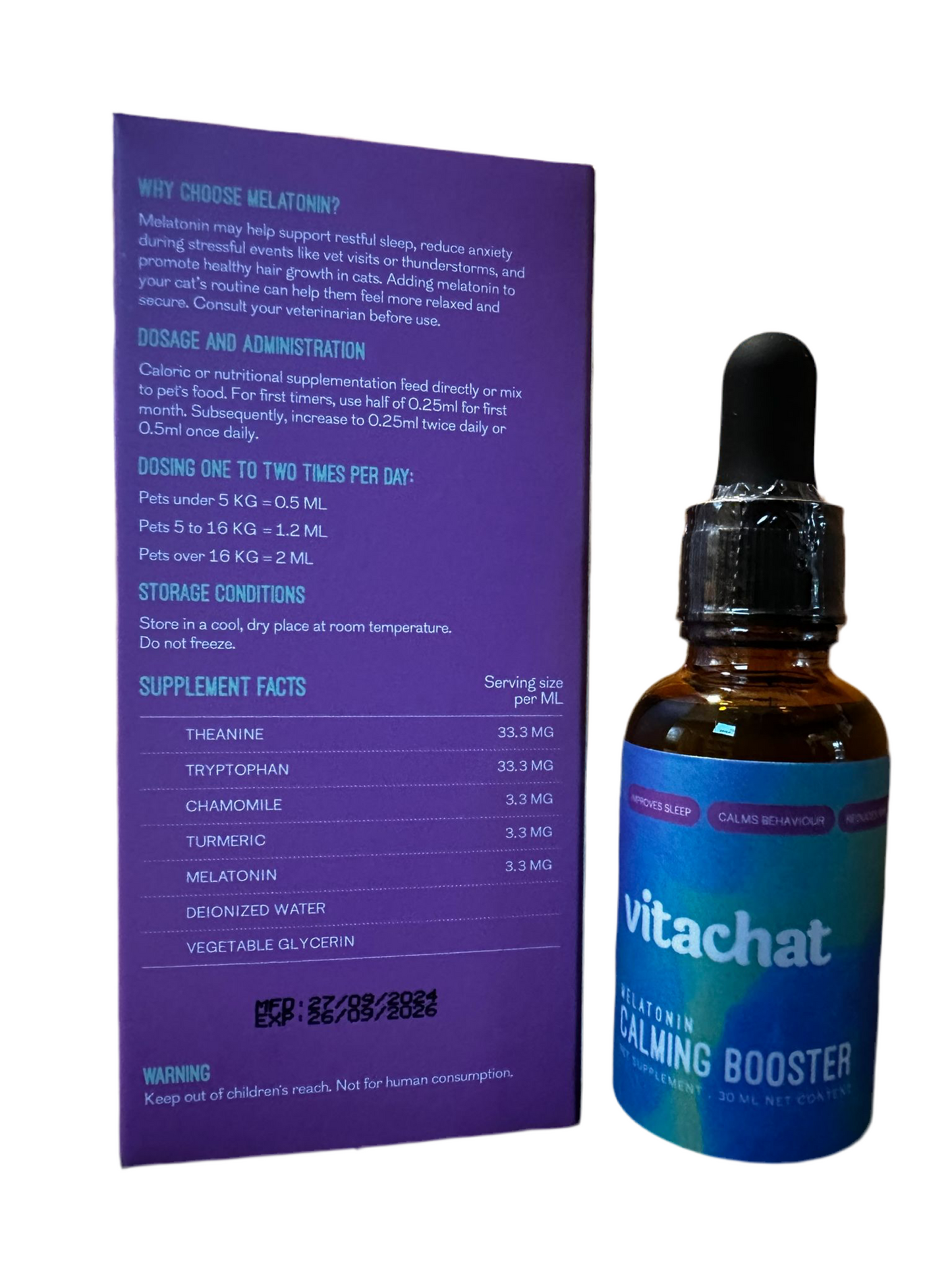 VitaChat Melatonin Calming Booster